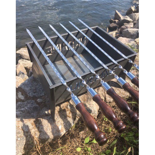 Шампури з дерев'яною ручкою Gorillas BBQ Кільце SKK86 45 см 6 шт (5469)