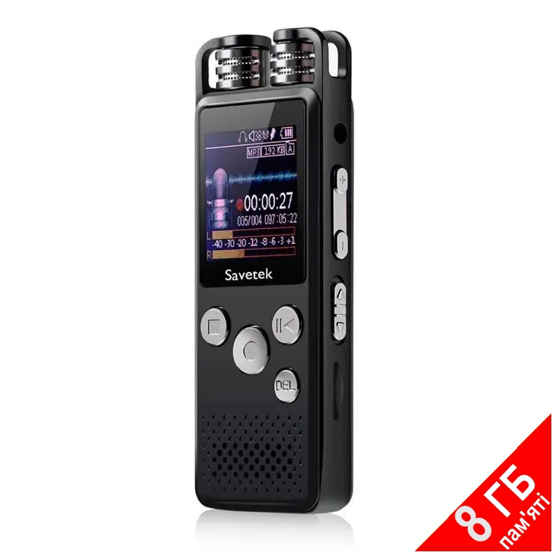 Професійний цифровий диктофон для журналіста Savetek GS-R07, 8 Гб пам'яті