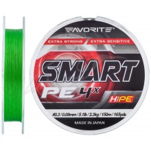 Шнур Favorite Smart PE 4x 150м Салатовий 0.5/0.117мм 3.6кг 8lb (1693-10-38)