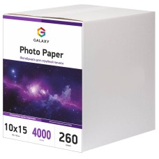Фотопапір Galaxy 260 г/м2 глянець 10x15 см Білий 4000 шт (10513)