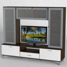 Стінка в вітальню Тиса Мебель Вітальня-33 Венге Білий 1600x450x1800 мм