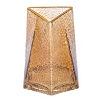 Ваза для квітів скляна YIWU Goldland 15.5 см Золотистий (HP-1710-1)