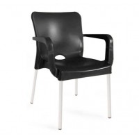 Стілець SDM пластиковий Флора пластик ніжки метал Чорний Стілець SDM пластиковий Флора пластик ніжки метал Чорний