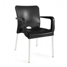 Стілець SDM пластиковий Флора пластик ніжки метал Чорний