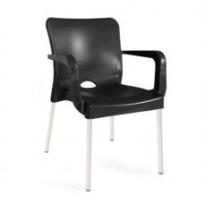 Стілець SDM пластиковий Флора пластик ніжки метал Чорний