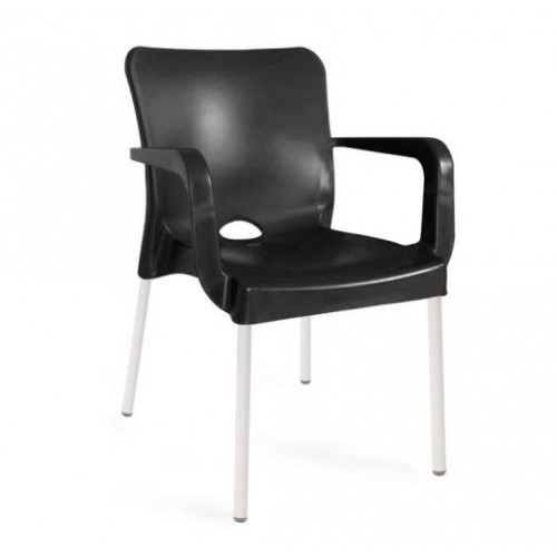 Стілець SDM пластиковий Флора пластик ніжки метал Чорний Стілець SDM пластиковий Флора пластик ніжки метал Чорний