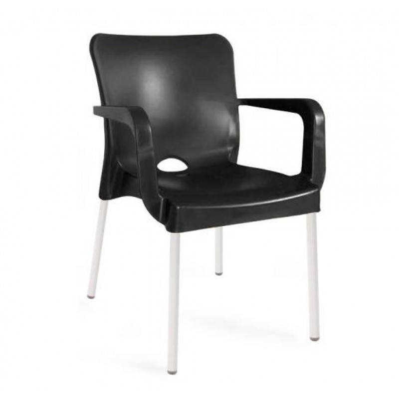 Стілець SDM пластиковий Флора пластик ніжки метал Чорний