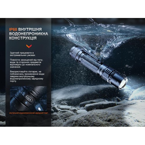 Ручний тактичний ліхтарик Fenix PD36R Pro 2800лм type-C Чорний Ручний тактичний ліхтарик Fenix PD36R Pro 2800лм type-C Чорний
