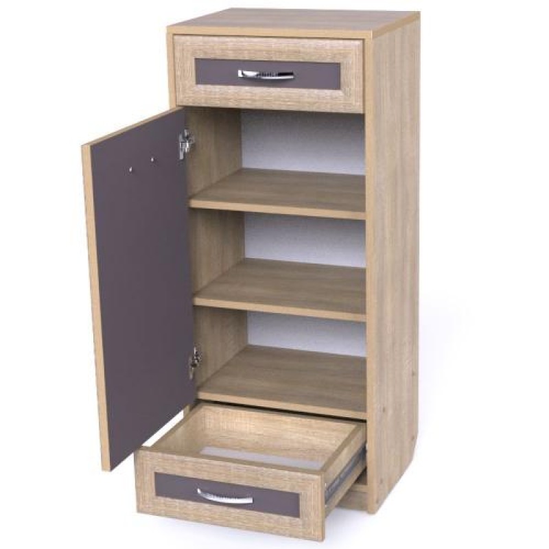 Тумба для взуття Тиса Мебель ТО-147 Дуб сонома Графіт 105x45 см