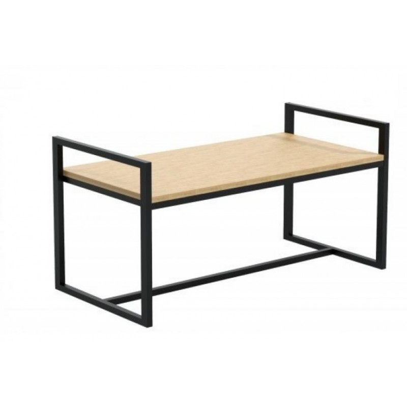 Банкетка - пуф для передпокою в стилі Loft NS-120 530x1000x500 мм Черный