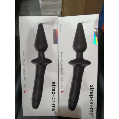 Анальна пробка з дилдо Strap-On-Me SWITCH PLUG-IN REALISTIC DILDO BLACK - L  (м'ята упаковка) в інтернет супермаркеті PbayMarket!