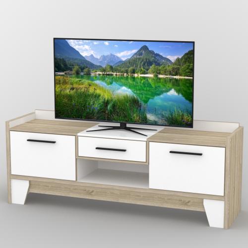 Тумба під телевізор Тиса Мебель ТВ-381 Дуб сонома Білий 68x44x180 см Тумба під телевізор Тиса Мебель ТВ-381 Дуб сонома Білий 68x44x180 см