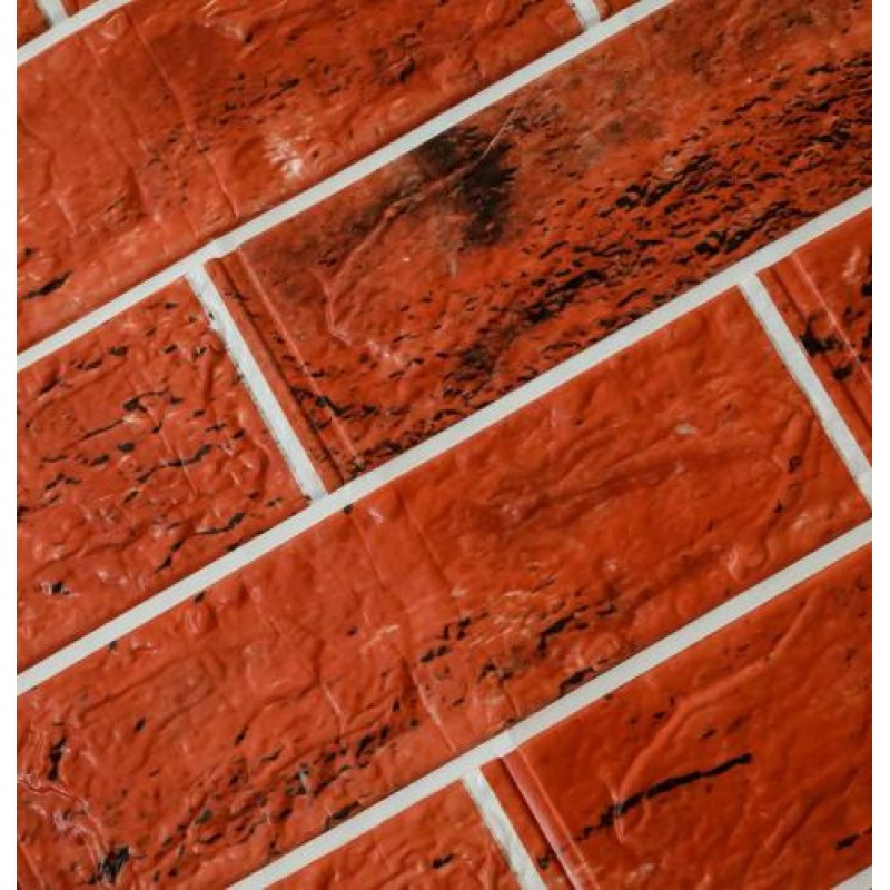 Самоклеюча декоративна 3D панель цегла контраст мідь Loft Expert 680x680x4 мм