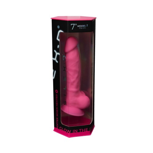 Фалоімітатор SilexD Johnny Pink Glow in the dark, двошаровий, силікон+Silexpan, діаметр 3,5см в інтернет супермаркеті PbayMarket!