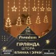 Гірлянда-штора Lugi Зірки та ялинки розмір 3*0,9м 10 фігур жовтий (1733072Y)