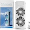 Вентилятор настільний OPT-TOP Double-ended Spray Fan подвійний з охолодженням LED підсвічування без пульта ДУ Білий (2104618552)