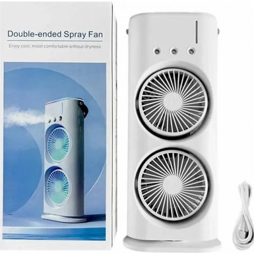 Вентилятор настільний OPT-TOP Double-ended Spray Fan подвійний з охолодженням LED підсвічування без пульта ДУ Білий (2104618552) Вентилятор настільний OPT-TOP Double-ended Spray Fan подвійний з охолодженням LED підсвічування без пульта ДУ Білий (2104618552)