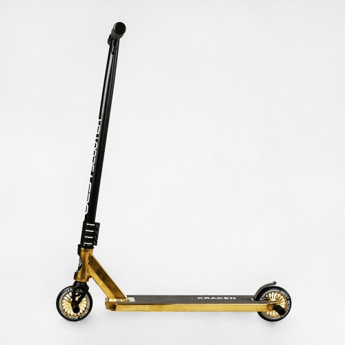 Самокат трюковий алюмінієвий диск та дека Best Scooter Kraken HIC-система пеги 100 кг Black and gold (112768)