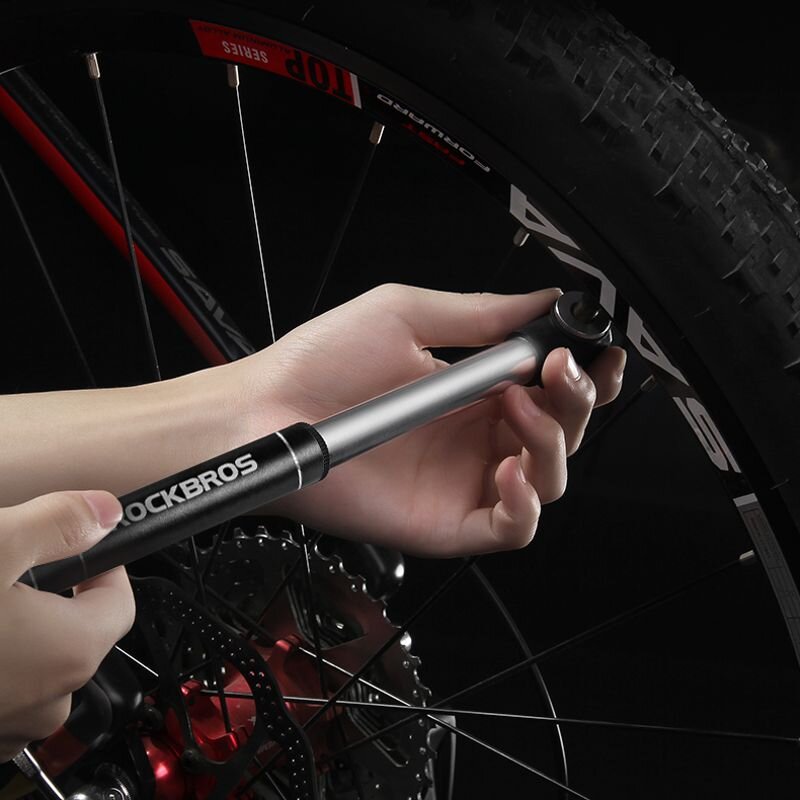 Насос для велосипеда високого тиску ручний Rockbros JG-1040BBK, велонасос 8 атмосфер, чорний