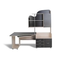 Стіл комп'ютерний Тиса Мебель СК-6 Молочний Венге 1945x900x1975 мм Стіл комп'ютерний Тиса Мебель СК-6 Молочний Венге 1945x900x1975 мм