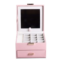 Органайзер для прикрас YIWU 16x16x12 см Рожевий (HP-5-2P)