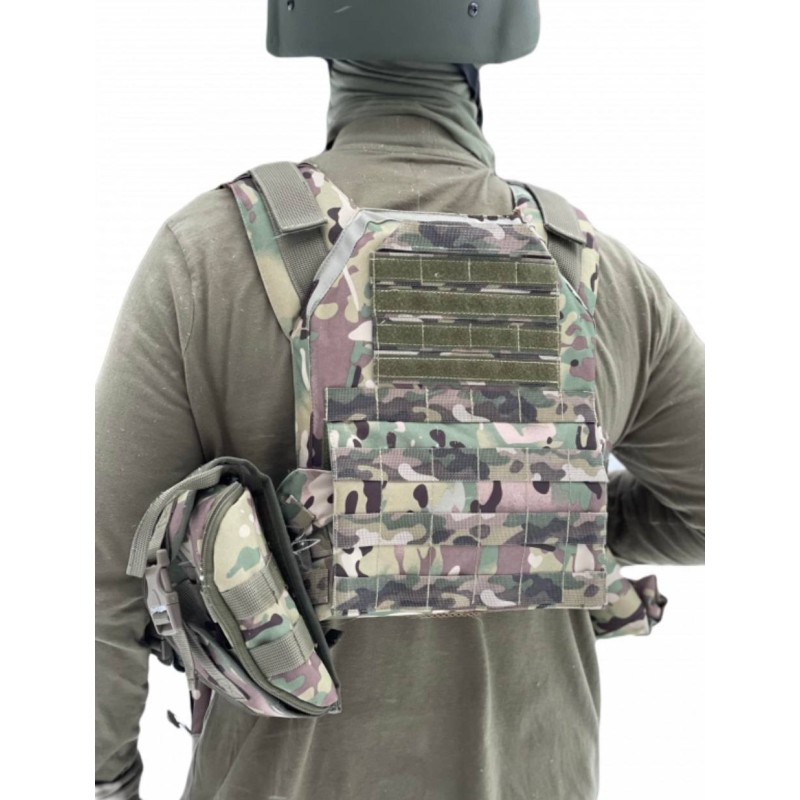 Плитоноска без плит з підсумками No Brand KR Cordura 1000D One Size Мультикам (1724442970)