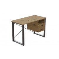 Письмовий стіл із ящиками Ferrum-decor Оскар 750x1400x700 метал Чорний ДСП Дуб Артізан 16 мм (OSK0069)