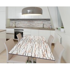 Наклейка 3Д вінілова на стіл Zatarga «Декоративна цегла» 600х1200 мм для будинків, квартир, столів, кав'ярень,