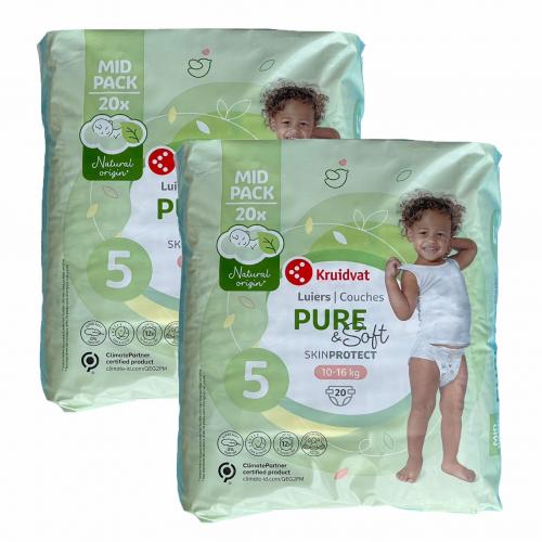 Дитячі підгузники Kruidvat Pure & Soft 5 (10-16 кг) 40 шт в інтернет супермаркеті PbayMarket!