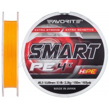 Шнур Favorite Smart PE 4x 150м Помаранчевий 0.5/0.117мм 3.6кг 8lb (1693-10-40)