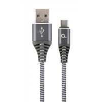Кабель Cablexpert USB 2.0 A - USB Type-C 1м Сірий (CC-USB2B-AMCM-1M-WB2)