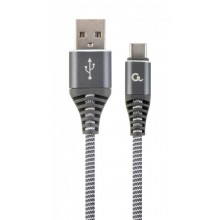 Кабель Cablexpert USB 2.0 A - USB Type-C 1м Сірий (CC-USB2B-AMCM-1M-WB2)