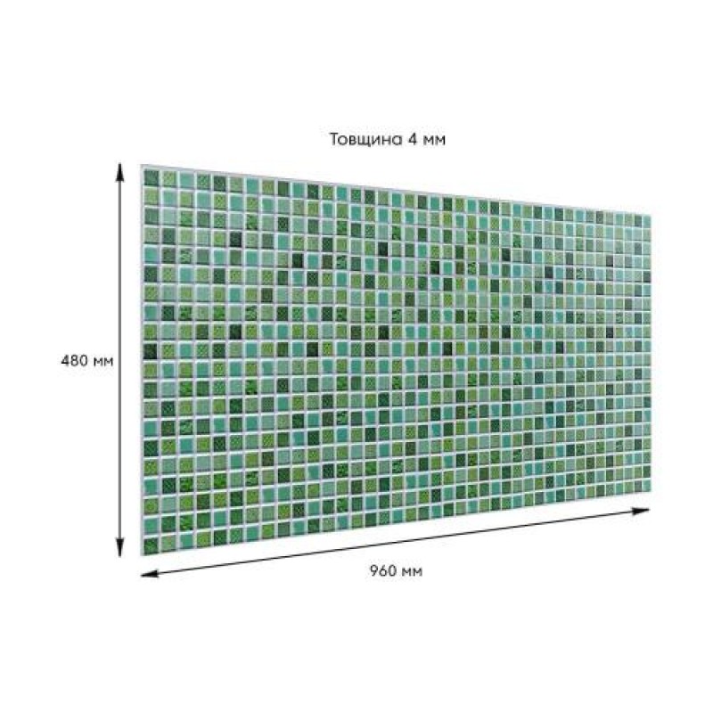 Декоративна панель ПВХ під зелену мозайку 960х480х4мм (D) SW-00001828 Sticker Wall