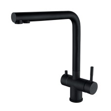 Змішувач для кухні з виходом для питної води Zerix LUX-021 Black з нерж. сталі SUS304 (ZX4870)