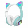 Бездротові Bluetooth навушники з вушками Cat Ear VZV-23M/7805 LED Бирюзові в інтернет супермаркеті PbayMarket!