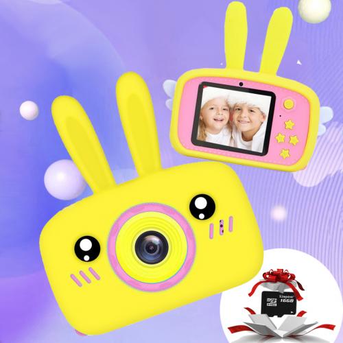 Дитяча Фотокамера Kids Funny Camera 3.0 Pro Протиударний Фотоапарат 12 Mpx Full HD 1920x1080P фото та відео зйомка Жовтий + Карта пам'яті 16ГБ