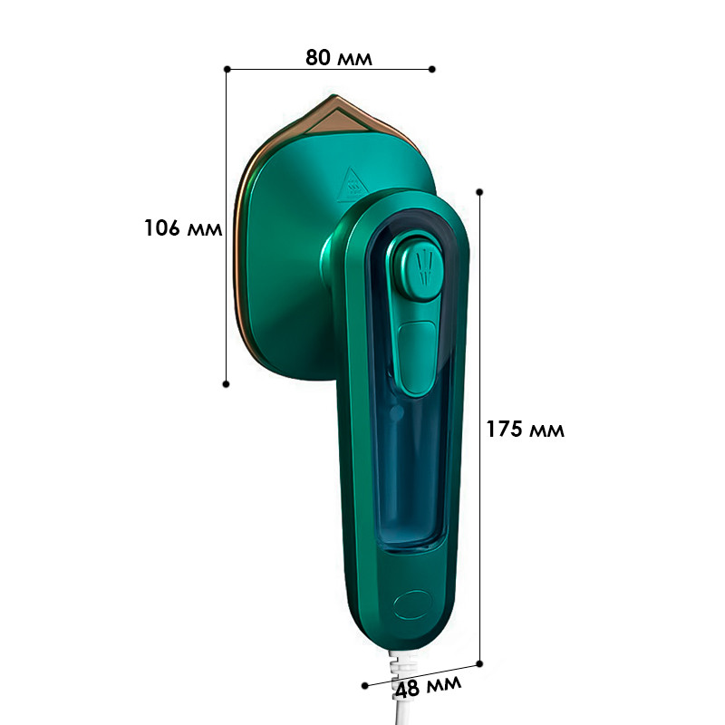 Ручна міні праска Lesko Iron C020 Green портативна для сухого та вологого прасування