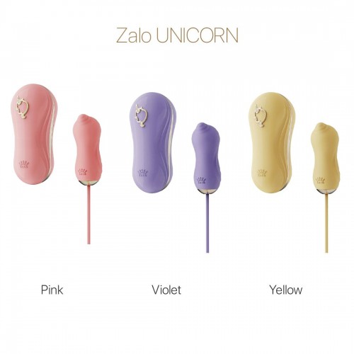 Набір 2в1 Zalo — UNICORN Violet, віброяйце + вакуумний стимулятор в інтернет супермаркеті PbayMarket!