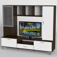 Стінка в вітальню Тиса Мебель Вітальня-39 Венге Білий 1600x450x1800 мм Стінка в вітальню Тиса Мебель Вітальня-39 Венге Білий 1600x450x1800 мм