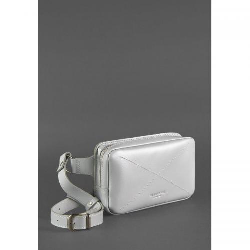 Жіноча поясна шкіряна сумка BlankNote Dropbag Mini Сіра (bn-bag-6-shadow)