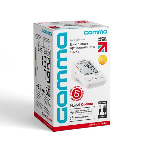 Тонометр автоматичний Gamma Optima 4Gen Type-C Тонометр автоматичний Gamma Optima 4Gen Type-C