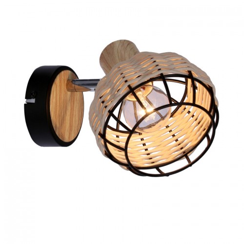 Бра Candellux Tajga 12x14 см Чорно-бежевий (91-12197) Бра Candellux Tajga 12x14 см Чорно-бежевий (91-12197)