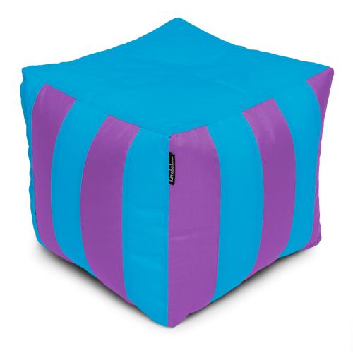 Пуф Кубик Смугастий Оксфорд 40х40 Студія Комфорту Блакитний + Фіолетовий Пуф Кубик Смугастий Оксфорд 40х40 Студія Комфорту Блакитний + Фіолетовий