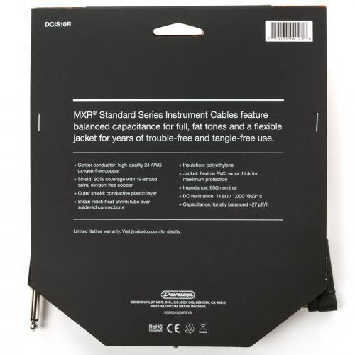 Кабель інструментальний Dunlop DCIS10R MXR Standard Instrument Cable 3.0m (10ft) (Straight/Right) Кабель інструментальний Dunlop DCIS10R MXR Standard Instrument Cable 3.0m (10ft) (Straight/Right)