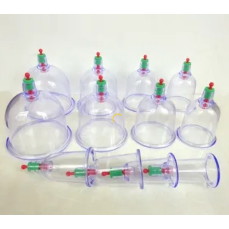 Вакуумні банки XK 12 штук для масажу від целюліту для домашньої терапії з насосом