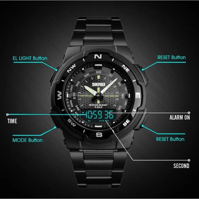 Чоловічий годинник Skmei 1370 Marshal Чорний