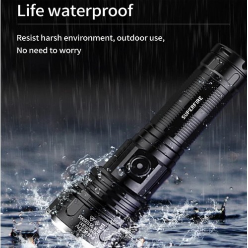 Ліхтар ручний акумуляторний SuperFire R3-P90 2000 Lumen IP64 Black