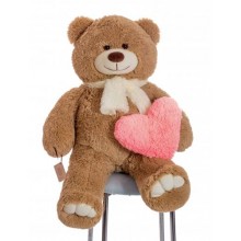 Плюшевий ведмедик Mister Medved з шарфиком Денні 110 см Латте (095)