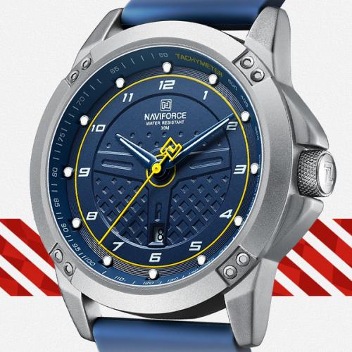 Наручний годинник чоловічий NaviForce Lagune Сріблястий (3091) Наручний годинник чоловічий NaviForce Lagune Сріблястий (3091)