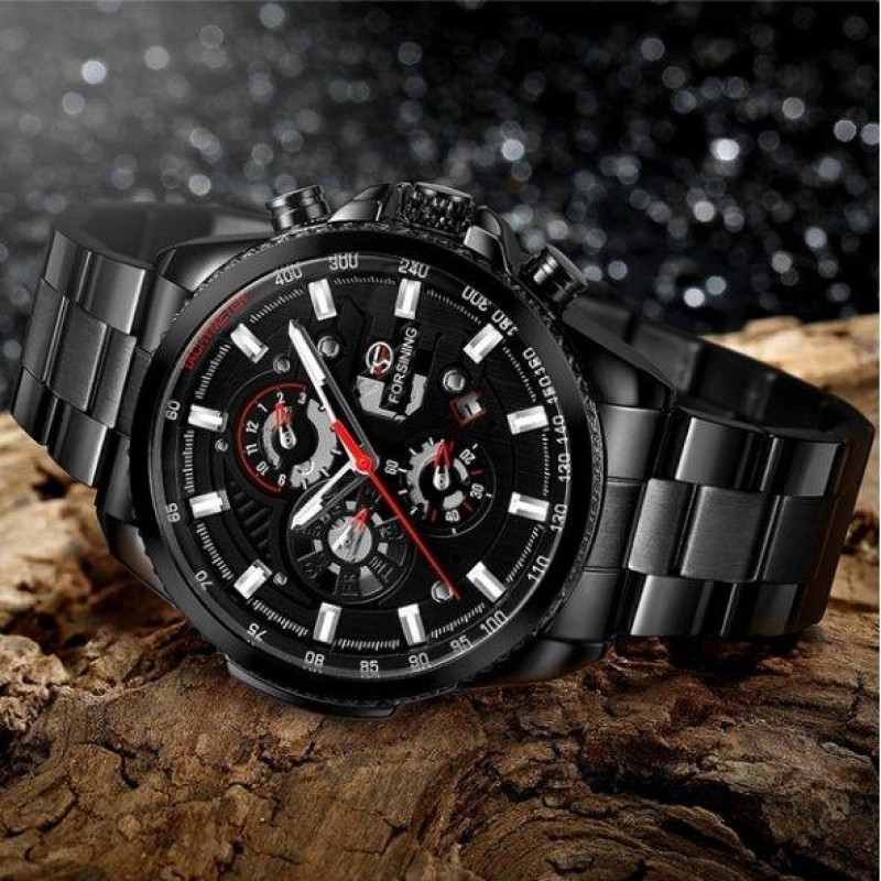 Чоловічий наручний годинник Forsining Finance Чорний (1313335112)